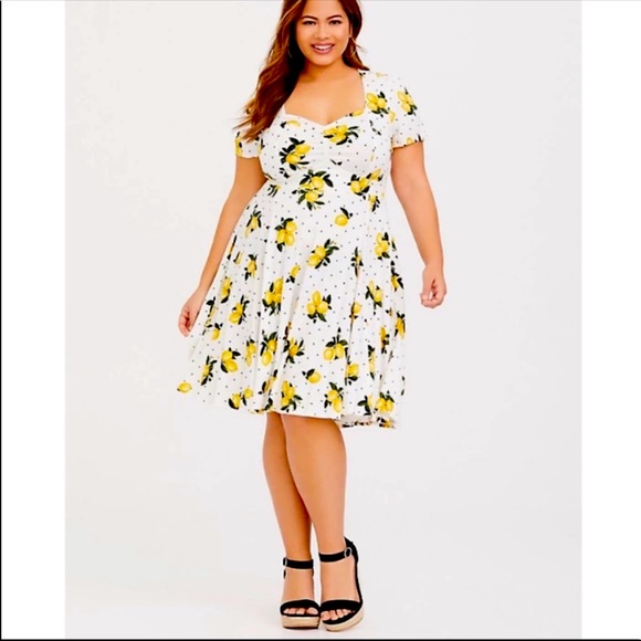 torrid Dresses & Skirts - Torrid Plus Lemon & Polka Dot Sundress Summer Dress 2X
